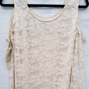 Elegant Lace Bell Long Sleeve Open Shoulder Top